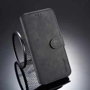 DG. MING Retro olie kant horizontale Flip Case voor iPhone XS / X  met houder & kaartsleuven & portemonnee (zwart)
