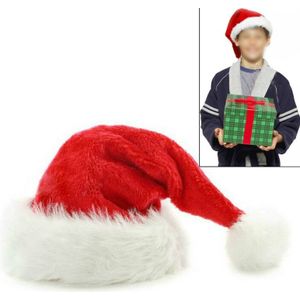 Dichte fluweel pluche kerstmutsen Kerst vakantie kerst Cap voor Santa Claus (rood)