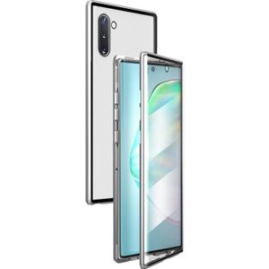 Voor Samsung Galaxy Note10 Magnetic Metal Frame Dubbelzijdige Tempered Glass Case (Zilver)