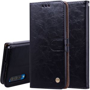Business Style olie Wax textuur horizontale Flip lederen case voor Galaxy A50  met houder & card slots & portemonnee (zwart)