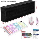 HXSJ L200+X100 Bedraad RGB Backlit Toetsenbord en Muis Set 104 Pudding Toetskappen + 3600DPI Muis(Wit)