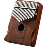 17 Tone Acacia Wood Thumb Piano Kalimba Muziekinstrumenten (Coffee-Sun)