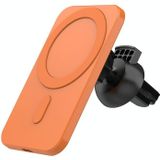 N16 10W auto luchtuitlaat + zuignap Magsafe magnetische draadloze oplader mobiele telefoon houder voor iPhone 12 serie (oranje)