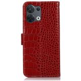 Voor Oppo Reno8 Crocodile Top Layer Cowhide Leather Phone Case