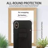 Voor iPhone 11 Pro Max Shockproof PC + TPU Beschermhoes met polsband & houder(geel)