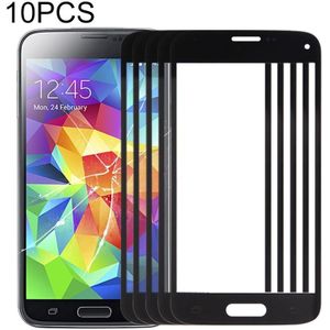 10 PCS front screen buiten glazen lens voor Samsung Galaxy S5 mini (zwart)