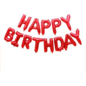 2 stks 16 inch Happy Birthday Brief Aluminium Film Ballon Verjaardag Party Decoratie Specificatie: (US Versie Red)