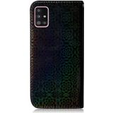 Voor Samsung Galaxy A51 5G Solid Color Kleurrijke Magnetische gesp Horizontale Flip PU Lederen case met Holder & Card Slots & Wallet & Lanyard(Zwart)