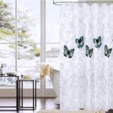Butterfly waterdichte polyester douche wasbaar badkamer gordijnen  grootte: 240x180cm
