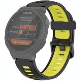 Voor Garmin Forerunner 220/230 / 235/620/630 / 735XT Two-Color Silicone Vervanging Strap Horlogeband (zwart + geel)