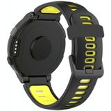 Voor Garmin Forerunner 220/230 / 235/620/630 / 735XT Two-Color Silicone Vervanging Strap Horlogeband (zwart + geel)