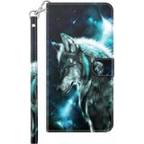 Voor OnePlus Nord N20 5G / OPPO A96 5G 3D -schilderpatroon Flip Leather Phone Case (Wolf)