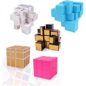 Zhisheng ijs Unicorn 3e-Order geborsteld spiegel hersenen snelheid puzzel magische Cube(Blue)