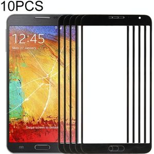 10 PCS front screen buiten glazen lens voor Samsung Galaxy Note 3 Neo / N7505 (zwart)