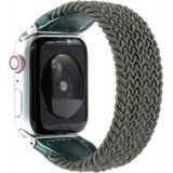Nylon + leren gevlochten horlogeband voor Apple Watch Series 6 & SE & 5 & 4 40mm / 3 & 2 & 1 38mm Maat:L(Army Green)
