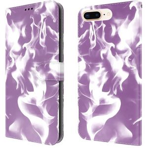 Cloud Fog Pattern Horizontale Flip Leren Case met Houder & Card Slot & Portemonnee voor iPhone 8 Plus & 7 Plus (Paars)