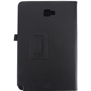 Samsung Galaxy Tab A 10.1 inch / P585 horizontaal Litchi structuur PU leren Flip Hoesje met houder (zwart)