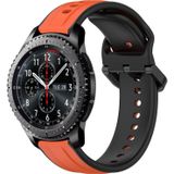 Voor Samsung Gear S3 Frontier 22 mm bolle lus tweekleurige siliconen horlogeband (oranje + zwart)
