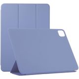 Voor iPad Pro 12 9 inch (2020) horizontale flip ultra-dunne dubbelzijdige clip niet-gesp magnetische PU lederen behuizing met drie-vouwen houder & slaap / wake-up functie(Paars)