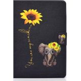 Voor Samsung Galaxy Tab A 10.1 (2019) T515 / T510 Voltage Painted Pattern Tablet PC Protective Leather Case met Bracket & Card Slots & Anti-skid Strip (Chrysanthemum Elephant)