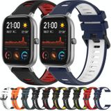 Voor Amazfit GTS 20 mm sport tweekleurige siliconen horlogeband (oranje + zwart)