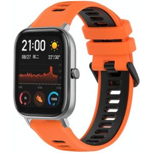 Voor Amazfit GTS 20 mm sport tweekleurige siliconen horlogeband (oranje + zwart)