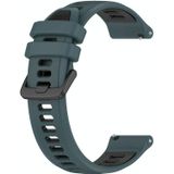 Voor Amazfit GTS 3 20 mm sport tweekleurige siliconen horlogeband (olijfgroen + zwart)