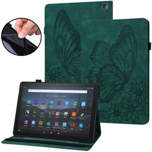 Voor Amazon Kindle Fire HD 10/10 Plus grote lederen tabletkas met grote vlinders