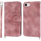 Voor iPhone 8 Plus/7 Plus Skin-feel bloemen relif portemonnee lederen telefoonhoes