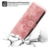 Voor iPhone 8 Plus/7 Plus Skin-feel bloemen relif portemonnee lederen telefoonhoes