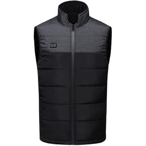 Verwarmd vest Elektrische verwarming 3 warme katoenen jas met constante temperatuur  maat: 3XL (zwarte verwarming met 9 zones)