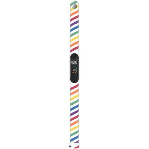 Voor Xiaomi Mi Band 6/5/4 / 3 Siliconen Vervanging Strap Horlogeband (Witte Regenboog)