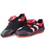 Kinderen voetbalschoenen antislip slijtvast nylon bevestiging voetbal trainingsschoenen  maat: 33/215 (zwart + rood)