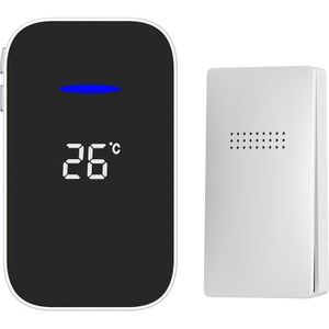 C302B En-op-n draadloze deurbel voor thuis  temperatuur  digitaal display  afstandsbediening  ouderenpager  UK-stekker