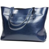 L4002 trendy casual tote bag schouder vrouwen tas (blauwe horizontale versie)