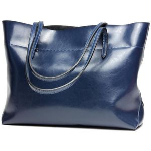 L4002 trendy casual tote bag schouder vrouwen tas (blauwe horizontale versie)