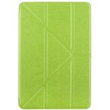 Transformers stijl zijde textuur horizontale Flip effen kleur lederen draagtas met houder voor iPad mini 2019 (groen)
