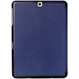 Samsung Galaxy Tab S2 9.7 / T815 horizontaal PU leren Flip Hoesje met drievouws houder (donker blauw)