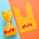 1 zak cartoon konijn oren geschenkverpakking tassen snoep bakken sneeuwvlok koekjes tassen  maat: 10x17cm (kleine gele eend)