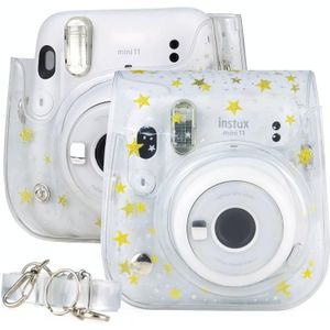 Sterren Crystal PVC Hard Case Cameratas met schouderriem voor Fujifilm Instax Mini 11