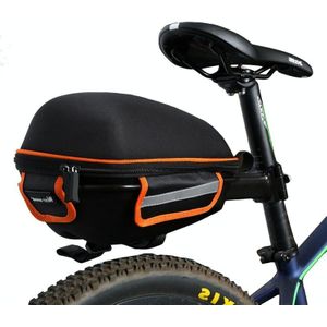 West Biking Fiets Plank Mountain Road Bike Big Capacity Bag Riding Shelf Hard Shell Tail Bag met regenhoes (Oranje)