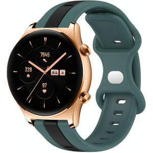 For Honor Watch GS 3 20 mm vlindergesp tweekleurige siliconen horlogeband (groen + zwart)