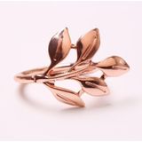 6 stuks galvaniseren blad vorm servet gesp bruiloft hotel servet ring (rose goud)