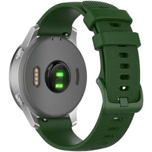 Voor Garmin Vivoactive 4S Kleine Plaid Siliconen Strap (Army Green)