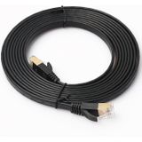 CAT7 10 Gigabit Ethernet Ultra platte patchkabel van 3 meter voor Modem Router LAN netwerk - gebouwd met afgeschermde RJ45-aansluitingen (zwart)