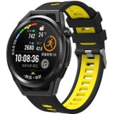 Voor Huawei Watch GT 3 42mm tweekleurige siliconen horlogeband (zwart geel)