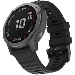 Voor Garmin Fenix 6X 26mm Siliconen Smart Watch Vervanging strap Polsbandje(Zwart)