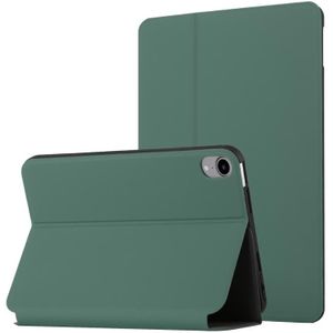 Voor iPad Mini 6 Dual-vouwen Horizontale Flip Tablet Lederen Case met Houder & Sleep / Wake-up-functie (Dark Green)