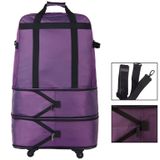91L intrekbaar koffer opvouwbare Unisex koffer afsluitbaar reizen spinner Rolling trolley kleding tas (licht paars)