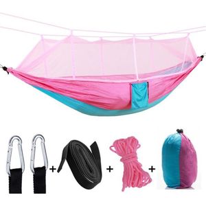 Outdoor Mosquito Net Hangmat Camping Ultralight Nylon Double Camping Air Tent  Grootte:260 x 140 CM (Pink Sky Blue)